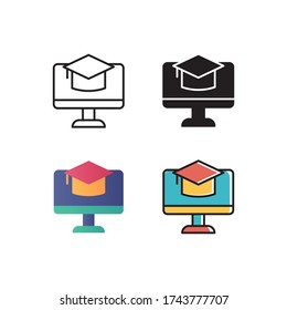 online study icon vector with different style design. isolated on white background