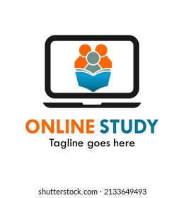 Online study logo template illustration
