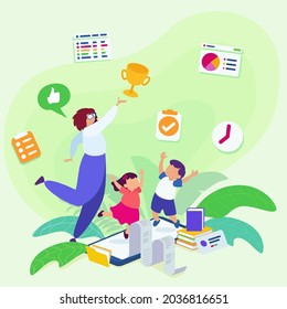 Online study management. Online learning for kids. E-learning management for home schooling.
