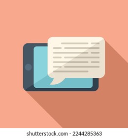 Online study message icon flat vector. Distance book. Web education