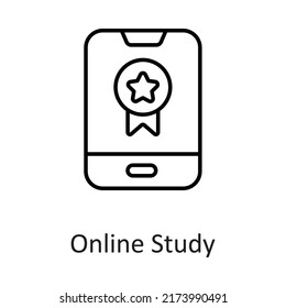 Online Study vector filled outline Icon Design illustration on White background. EPS 10 File