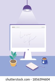online study workspace computer style
