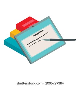 Online studying icon. Isometric illustration of online studying vector icon for web