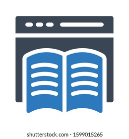 online studying vector glyph color icon 