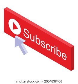 Icono de suscripción en línea. Isometric del icono del vector de suscripción en línea para el diseño web aislado en fondo blanco