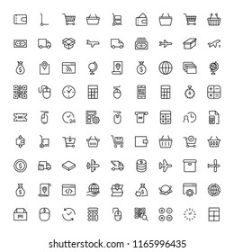 Online supermarket flat icon set. Single high quality outline symbol of info for web design or mobile app. Thin line signs for design logo, visit card, etc. Outline logo of graphic online supermarket