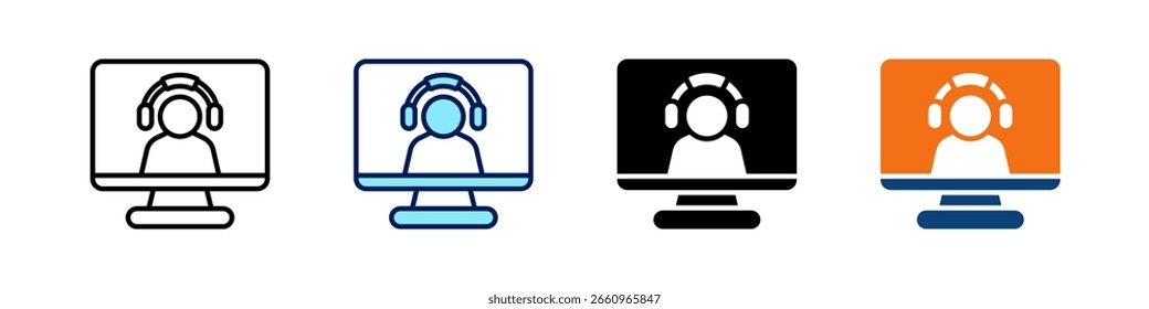 Online-Support Alles in einem Symbol Multi Styles Vektor-Set