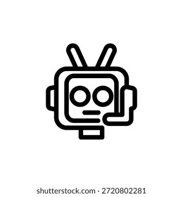 online support bot outline icon vector design good for web or mobile app