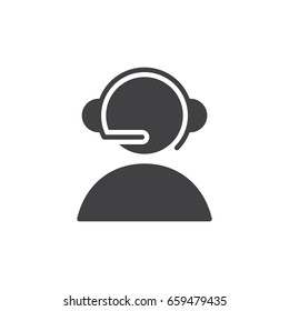 Online support, Call center icon vector, filled flat sign, solid pictogram isolated on white. Symbol, logo illustration. Pixel perfect