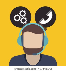 online support or call center related icons image