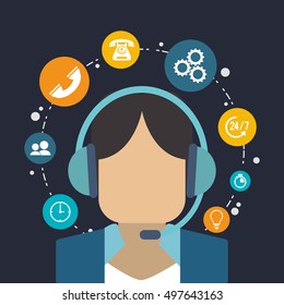 online support or call center related icons image