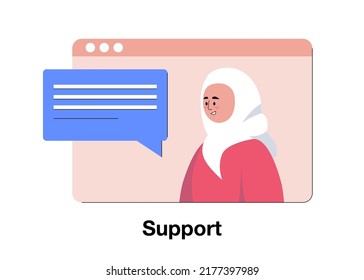 Online-Support-Konzept. Farbige flache Vektorgrafik