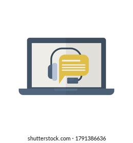 Online support flat icon. Online education illustration. Vector.