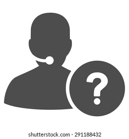 Online Support icon from Commerce Set. Vector style: flat symbol, gray color, rounded angles, white background.