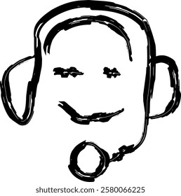 online support icon in Doodle style