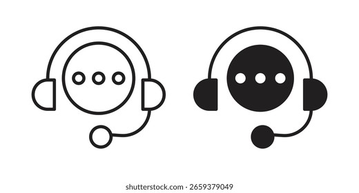 Conjunto de ícones de suporte on-line, estilo de linha e glifo preto para o site do aplicativo de alimentos.