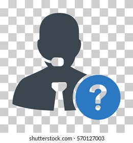 Online Support icon. Vector illustration style is flat iconic bicolor symbol, smooth blue colors, transparent background. Designed for web and software interfaces.