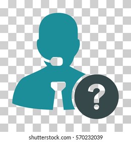 Online Support icon. Vector illustration style is flat iconic bicolor symbol, soft blue colors, transparent background. Designed for web and software interfaces.