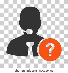 Online Support icon. Vector illustration style is flat iconic bicolor symbol, orange and gray colors, transparent background. Designed for web and software interfaces.