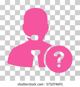 Online Support icon. Vector illustration style is flat iconic symbol, pink color, transparent background. Designed for web and software interfaces.