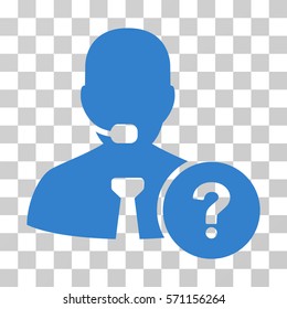 Online Support icon. Vector illustration style is flat iconic symbol, cobalt color, transparent background. Designed for web and software interfaces.