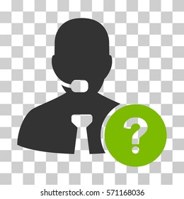 Online Support icon. Vector illustration style is flat iconic bicolor symbol, eco green and gray colors, transparent background. Designed for web and software interfaces.