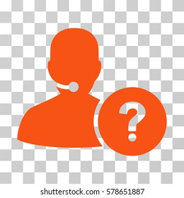 Online Support icon. Vector illustration style is flat iconic symbol, orange color, transparent background. Designed for web and software interfaces.