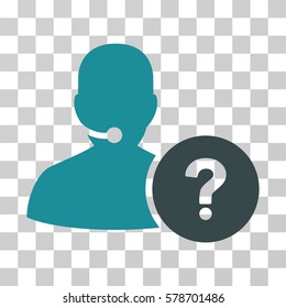 Online Support icon. Vector illustration style is flat iconic bicolor symbol, soft blue colors, transparent background. Designed for web and software interfaces.