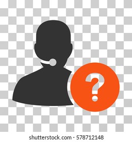 Online Support icon. Vector illustration style is flat iconic bicolor symbol, orange and gray colors, transparent background. Designed for web and software interfaces.