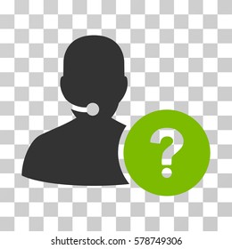 Online Support icon. Vector illustration style is flat iconic bicolor symbol, eco green and gray colors, transparent background. Designed for web and software interfaces.