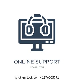 online support icon vector on white background, online support trendy filled icons from Computer collection, online support vector illustration