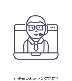 online support icon- vector sign and symbol 