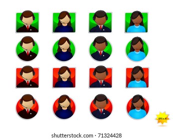 On-line support icons set