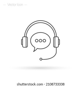Online support line icon, call operator, customer helpline. Isolated vector illustration