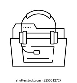vector de icono de línea de soporte en línea. signo de soporte en línea. símbolo de contorno aislado ilustración negra