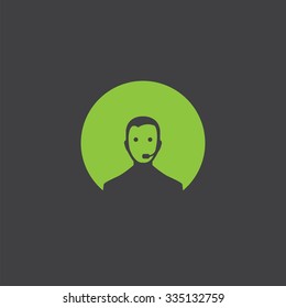 online support man cut identity template icon design element