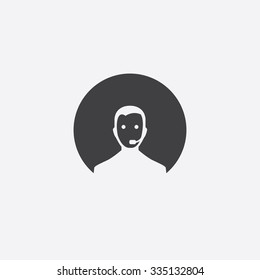 online support man cut identity template icon design element