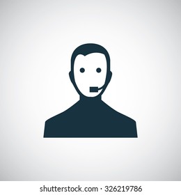 online support man icon, on white background
