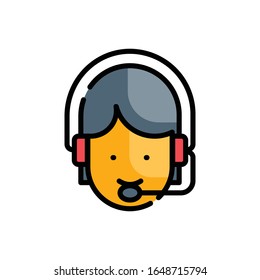 Online-Support-Übersicht ausgefülltes Symbol.Vektorillustration. EPS10