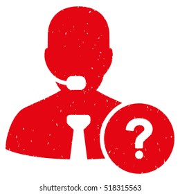 Online Support rubber seal stamp watermark. Icon vector symbol with grunge design and unclean texture. Scratched red ink sign on a white background.