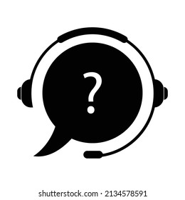 Online support service. Headphones with microphone and chat speech bubble. Vector stock illustration.
