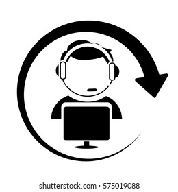 online support technical service or call center related icon image vector illustration design 