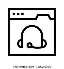 online support thin line vector icon