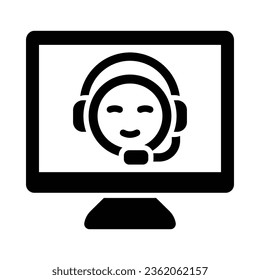 Icono De Glifo Vector De Soporte En Línea Para Uso Personal Y Comercial.
