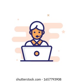 Online Support Vector illustrator with color full background. 