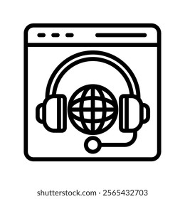 Online Support Vector Lineal Icon On White Background.