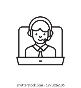 Online Support vector outline icon style illustration. EPS 10 File