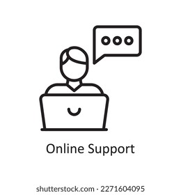 Online Support  vector outline Icon Design illustration. Logistic Symbol on White background EPS 10 File