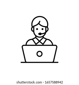 Online Support Vector Outline illustration. Business Growth and investment Icon. EPS 10 File 