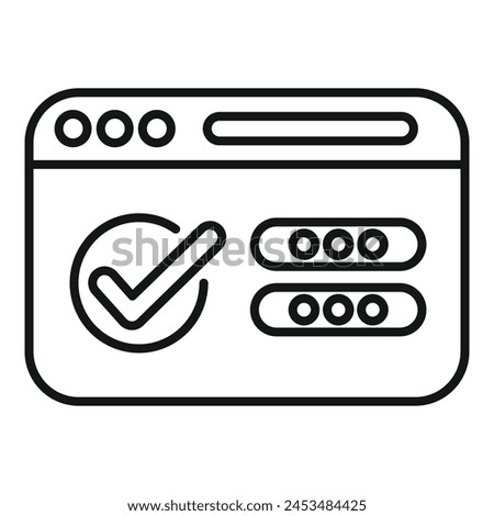 Online support web site icon outline vector. New register. Device two factor verify